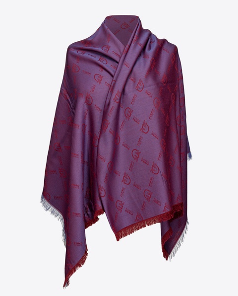 PINKO - Fioletowy szal z monogramem Brevis 6 - zdjęcie produktu nr 1
