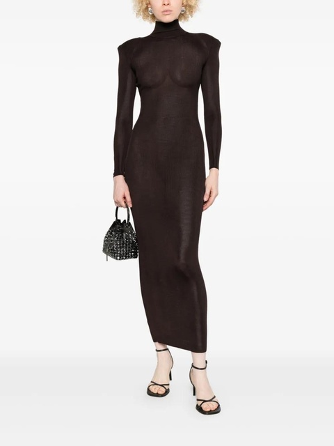 Self-Portrait knitted maxi dress - Brown - zdjęcie produktu nr 2