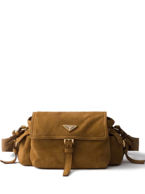 Prada medium Explore suede shoulder bag - Brown - zdjęcie produktu nr 1