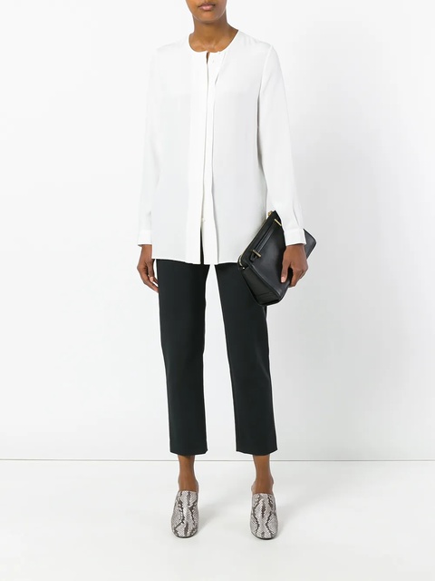 Loro Piana CREW NECK LONG SLEEVE WHITE BLOUSE "White Blouses" - zdjęcie produktu nr 1