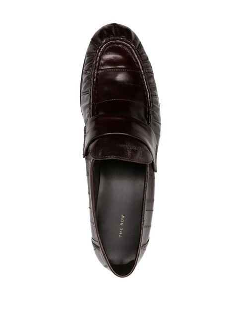 The Row embossed-finish eel-leather loafers - Brown - zdjęcie produktu nr 2