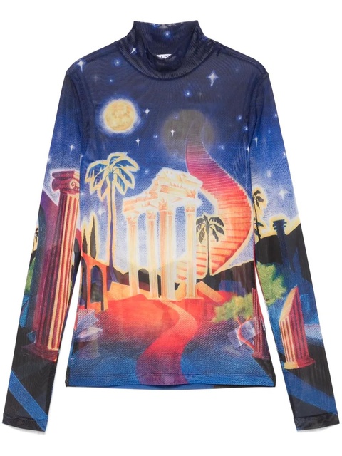 Casablanca printed mesh T-shirt - Blue - zdjęcie produktu nr 1