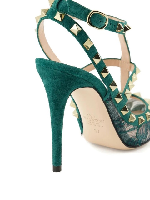 Valentino Garavani 10mm rockstud lace court pumps - Green - zdjęcie produktu nr 1