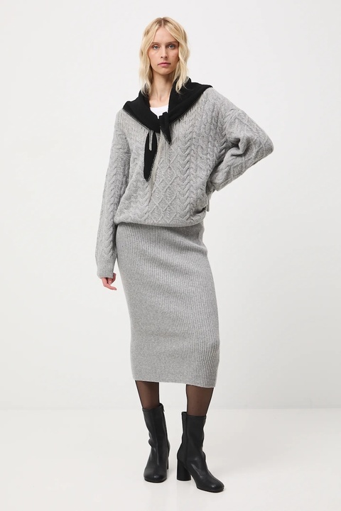 Medicine spódnica kolor szary maxi prosta - zdjęcie produktu nr 2