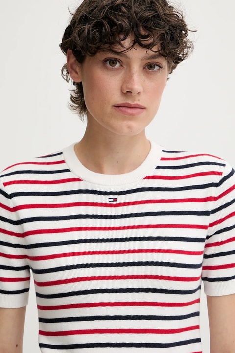 Tommy Jeans sweter bawełniany kolor biały DW0DW19336 - zdjęcie produktu nr 2