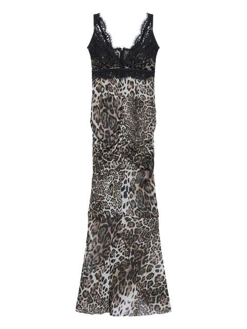 GCDS lace leopard dress - Brown - zdjęcie produktu nr 1