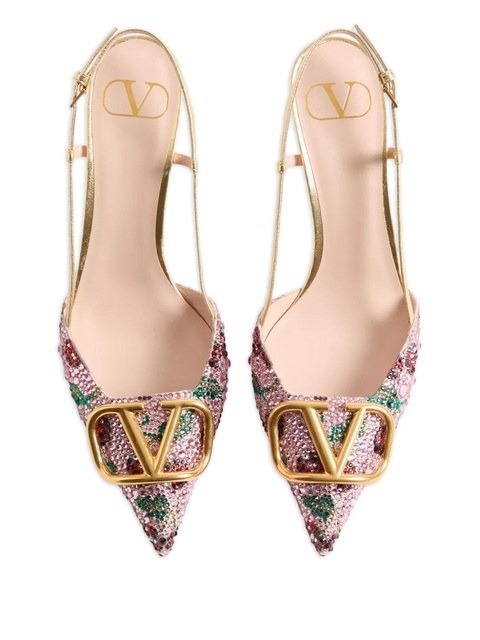 Valentino Garavani 80mm VLogo slingback pumps - Pink - zdjęcie produktu nr 1