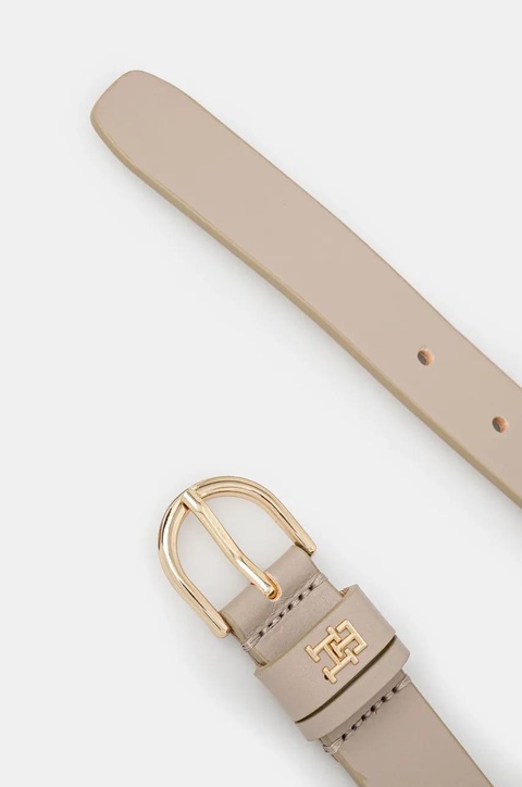 Tommy Hilfiger pasek skórzany damski kolor beżowy AW0AW16836 - zdjęcie produktu nr 2