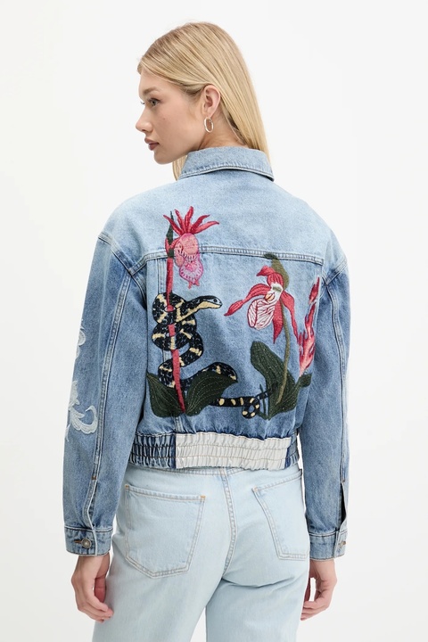 Desigual kurtka jeansowa LANDER kolor niebieski przejściowa 25WWED07 - zdjęcie produktu nr 2