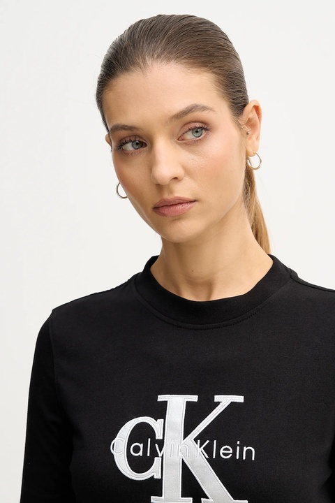 Calvin Klein Jeans longsleeve bawełniany kolor czarny LV047E820G - zdjęcie produktu nr 2
