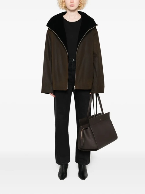 TOTEME zip-front corduroy-collar jacket - Brown - zdjęcie produktu nr 1