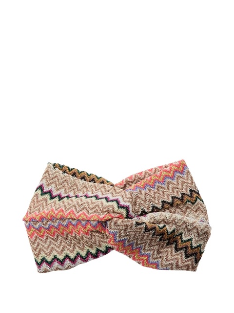 Missoni zigzag knitted headband - Neutrals - zdjęcie produktu nr 2
