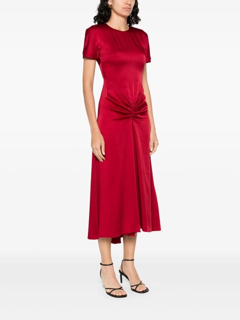 Victoria Beckham draped satin midi dress - Red - zdjęcie produktu nr 1
