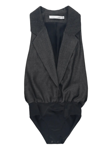 Christopher Esber twill lapel bodysuit - Black - zdjęcie produktu nr 1