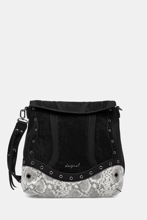 Desigual torebka SNAKE PATCH JERSEY 2 kolor czarny 25WAKP11 - zdjęcie produktu nr 1