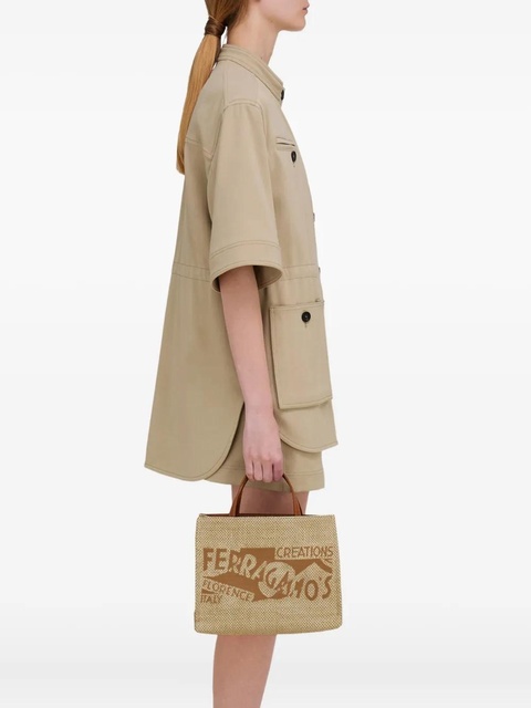 Ferragamo medium logo-embroidered tote bag - Neutrals - zdjęcie produktu nr 2