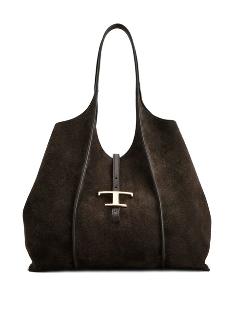 Tod's medium T-Bar suede shoulder bag - Brown - zdjęcie produktu nr 1