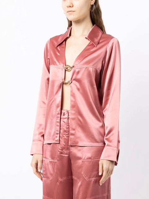 Cult Gaia Yoona satin link shirt - Pink - zdjęcie produktu nr 2