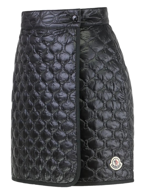Moncler logo-patch padded mini skirt - Black - zdjęcie produktu nr 1