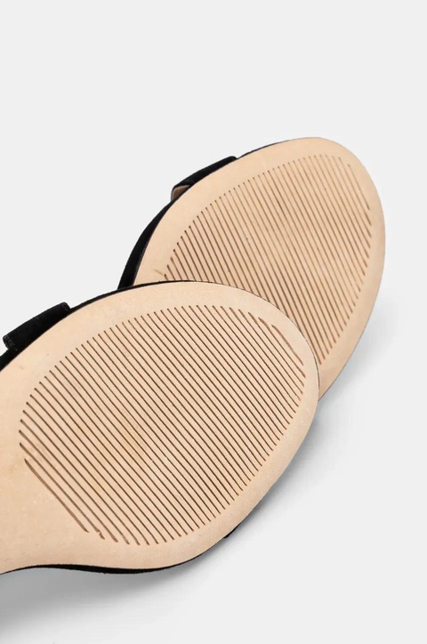 Lauren Ralph Lauren sandały zamszowe Allie Mid kolor czarny 802959175001 - zdjęcie produktu nr 2