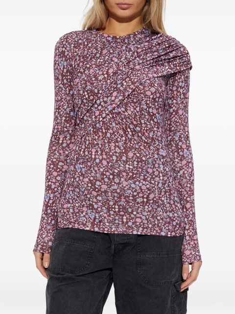 MARANT ÉTOILE draped floral-print top - Red - zdjęcie produktu nr 2