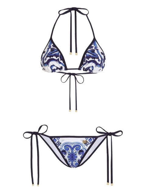 Dolce & Gabbana majolica-print bikini - White - zdjęcie produktu nr 1