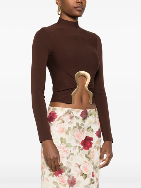 Cult Gaia high-neck embellished top - Brown - zdjęcie produktu nr 2