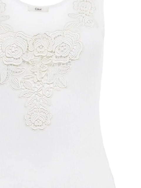 Chloé floral-appliqué top - White - zdjęcie produktu nr 2
