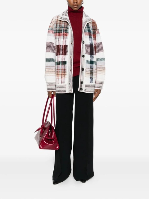 Missoni plaid-pattern cardigan - White - zdjęcie produktu nr 2