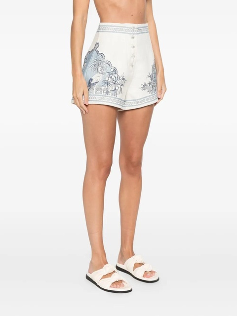 ALEMAIS Villa Romantica printed shorts - White - zdjęcie produktu nr 2