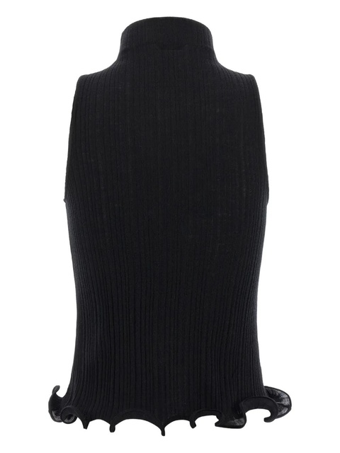 FENDI ruffled high-neck top - Black - zdjęcie produktu nr 1