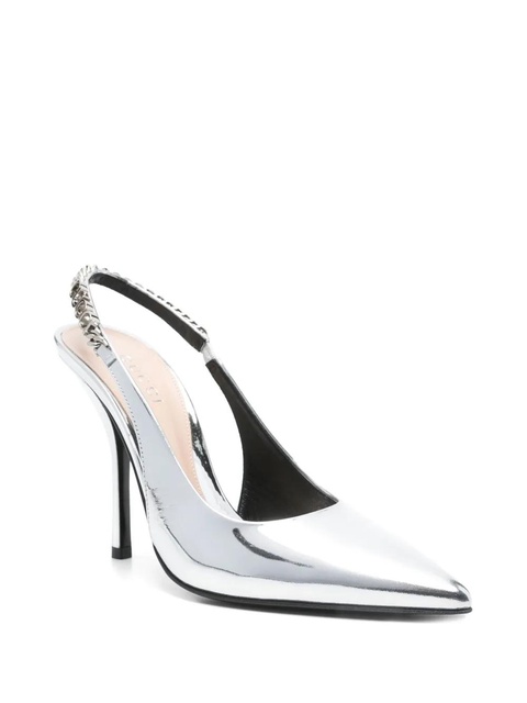 Gucci 110mm leather pumps - Silver - zdjęcie produktu nr 2