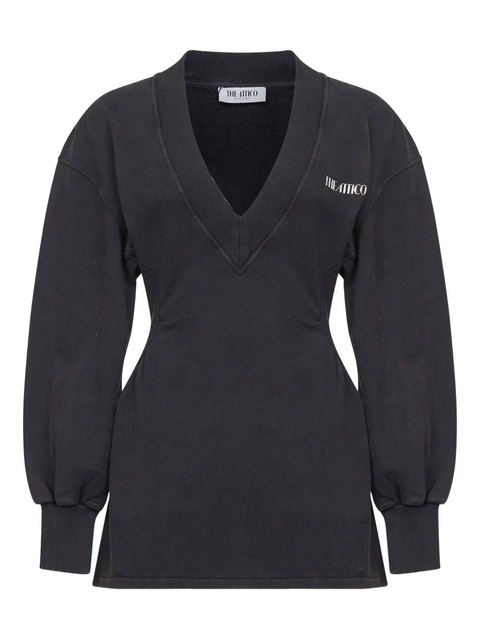 The Attico V-neck mini dress - Black - zdjęcie produktu nr 1