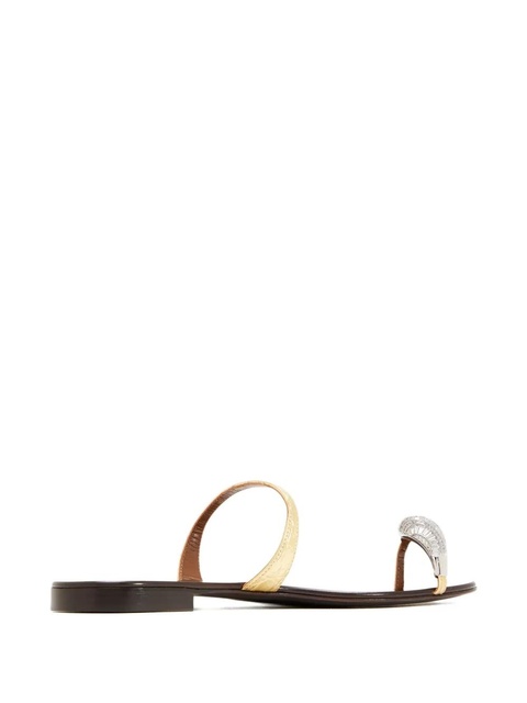 Giuseppe Zanotti crystal-embellished leather sandals - Gold - zdjęcie produktu nr 2