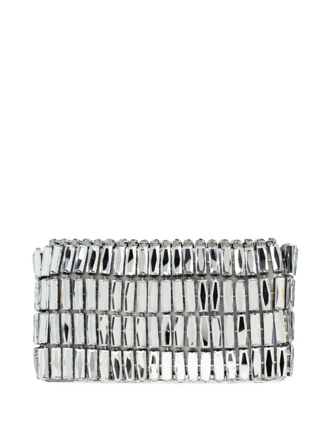 Self-Portrait mini bow-embellishment clutch bag - Silver - zdjęcie produktu nr 1