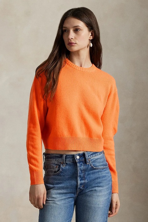 Polo Ralph Lauren sweter z wełną damski kolor pomarańczowy 211914515 - zdjęcie produktu nr 2