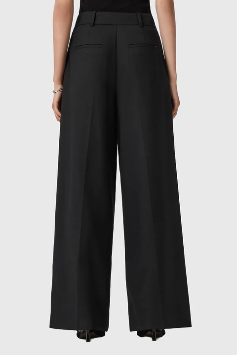 AllSaints spodnie z dodatkiem wełny damskie kolor czarny szerokie high waist W052QD - zdjęcie produktu nr 2