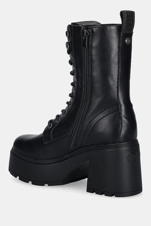 Buffalo botki Mila Lace Up Mid damskie kolor czarny na słupku 1622615-BLK - zdjęcie produktu nr 2