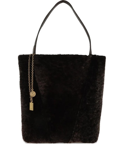 Chloé shearling panelled tote bag - Brown - zdjęcie produktu nr 1
