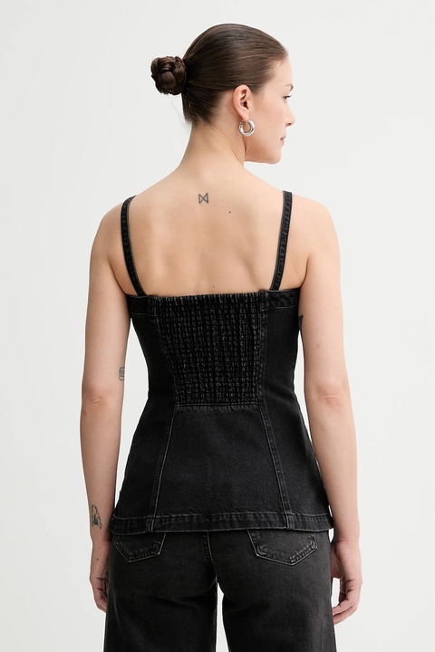 Levi's top jeansowy damska kolor czarny gładka 003Z5 - zdjęcie produktu nr 2