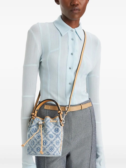 Tory Burch T Monogram bucket bag - Blue - zdjęcie produktu nr 2