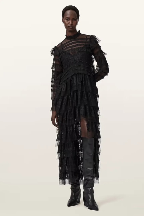 AllSaints sukienka kolor czarny maxi prosta W182DD - zdjęcie produktu nr 1