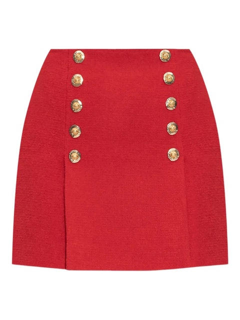 Balmain button-detail virgin wool mini skirt - Red - zdjęcie produktu nr 1