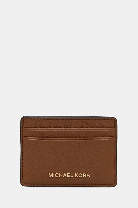 MICHAEL Michael Kors etui na karty skórzane kolor brązowy 32F7GF6D0L - zdjęcie produktu nr 1