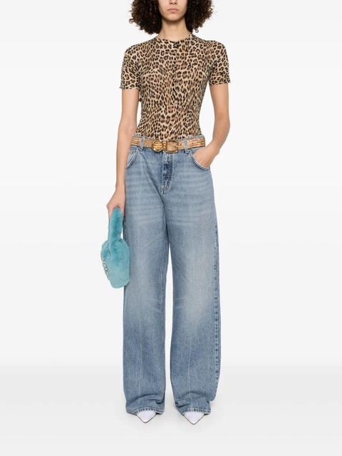 Blumarine logo-embroidered jeans - Blue - zdjęcie produktu nr 2