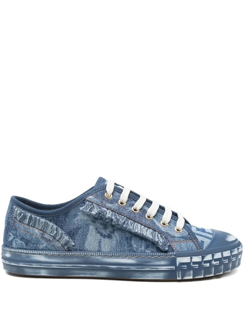 FENDI frayed-denim trainers - Blue - zdjęcie produktu nr 1