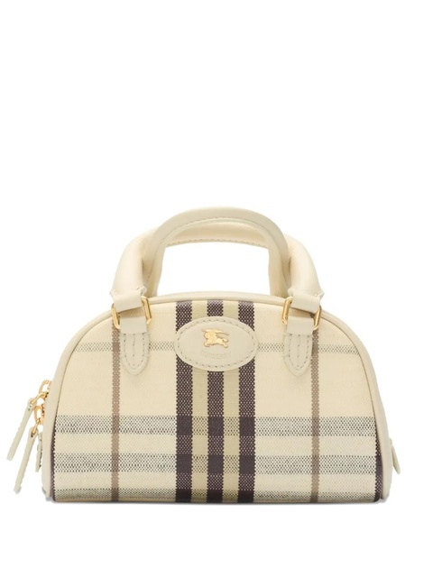 Burberry check-pattern bowling mini tote bag - Neutrals - zdjęcie produktu nr 1