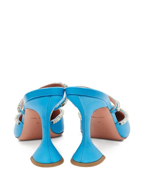 Amina Muaddi rhinestone-embellished pointed mules - Blue - zdjęcie produktu nr 2