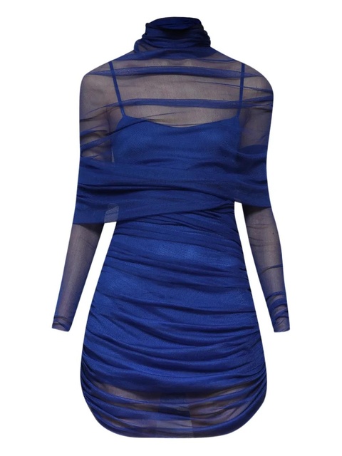 Christopher Esber sheer draped mini dress - Blue - zdjęcie produktu nr 1
