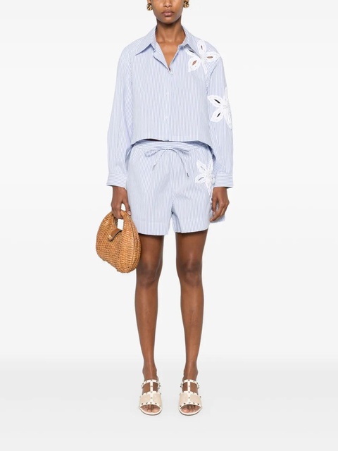 SANDRO floral-detail striped shorts - Blue - zdjęcie produktu nr 2